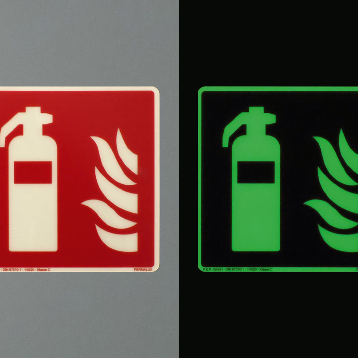 Langnachleuchtende Schilder PERMALUX