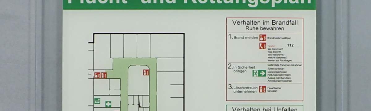 Sicherheitsgrafiken und Fluchtwegpläne PERMALUX